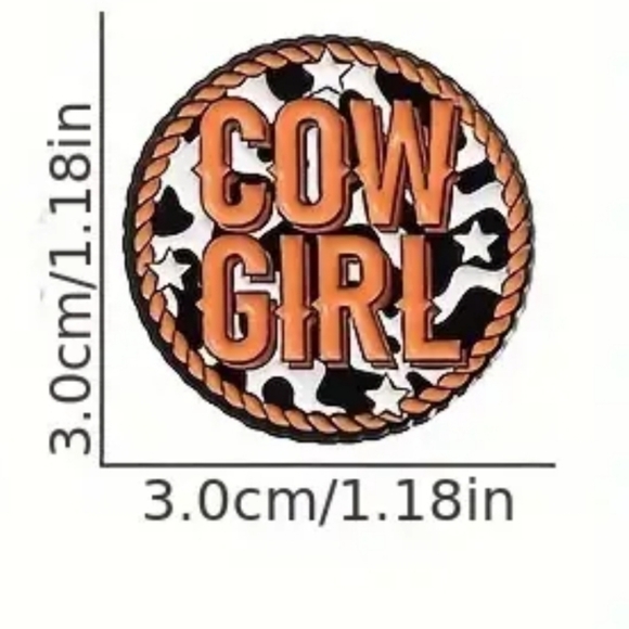 Cow Girl Rope & Cow print Enamel Pin - Picture 4 of 4